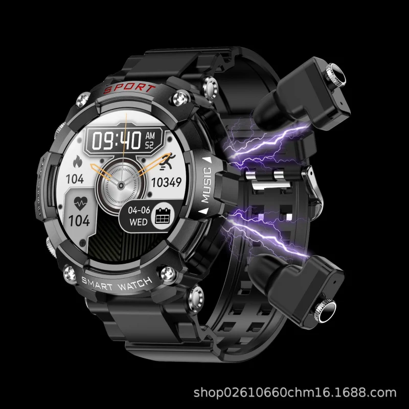 

T96 Smart Watch 2-in-1 Built-in Portable Earphone Sports Record Health Monitoring Sports Watch