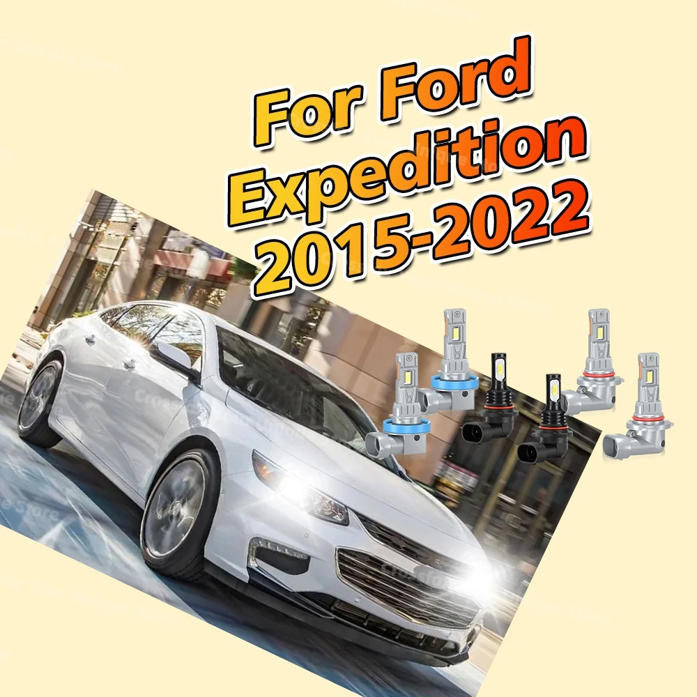 

2/6Pcs LED High Low Beam 30000LM Headlights 6000K Fog Bulbs For Ford Expedition 2015-2022 2016 2017 2018 2019 2020 2021 Lampada