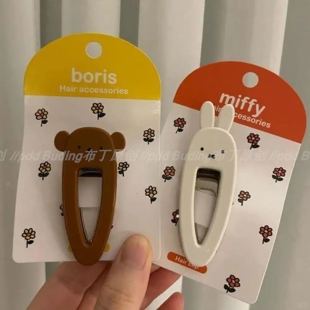 Pinza para el pelo de conejo Miffy para niña, horquilla creativa de acrílico Kawaii con un Clip, accesorios para el cabello para niños