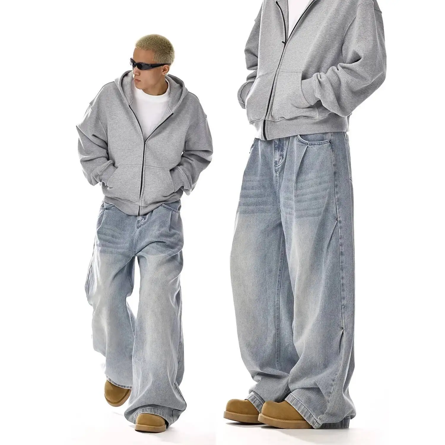 

Men's jeans Retro Washed Straight Leg Jeans 2025 Autumn Cleanfit Style Loose Wide Leg Trendy Versatile Casual Denim Pants