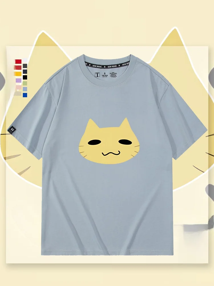

Мужская футболка Night Sakura Large Battle Cosplay Anime Summer из чистого хлопка, свободного кроя, с круглым вырезом и принтом, повседневная.