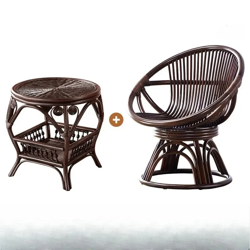 

Rattan chair balcony home, leisure chair, natural rattan, rattan weaving, rotating chair, elderly chair back chair