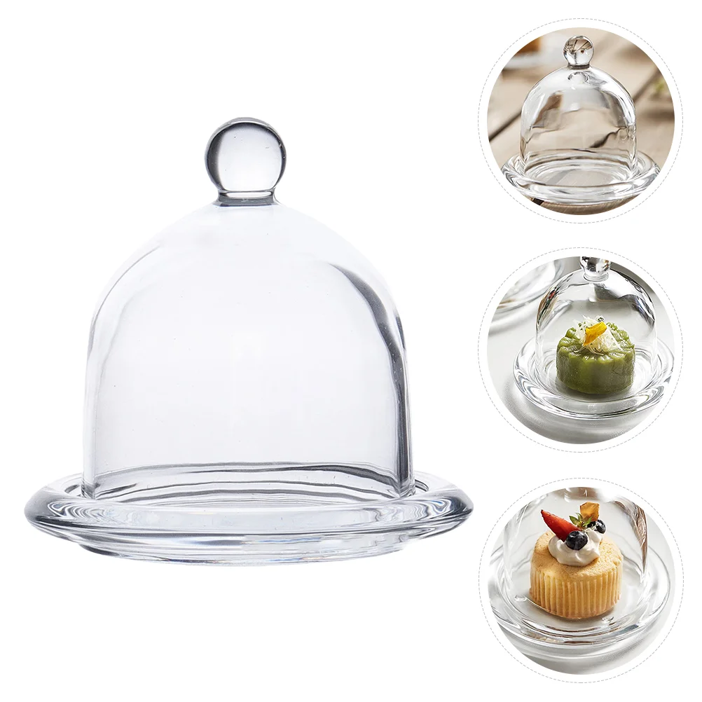 Assiette à dessert en verre avec couvercle, couvercle pour collation, gâteau, thé de l'après-midi, présentoir, gâteau Chi, assiette pour bébé