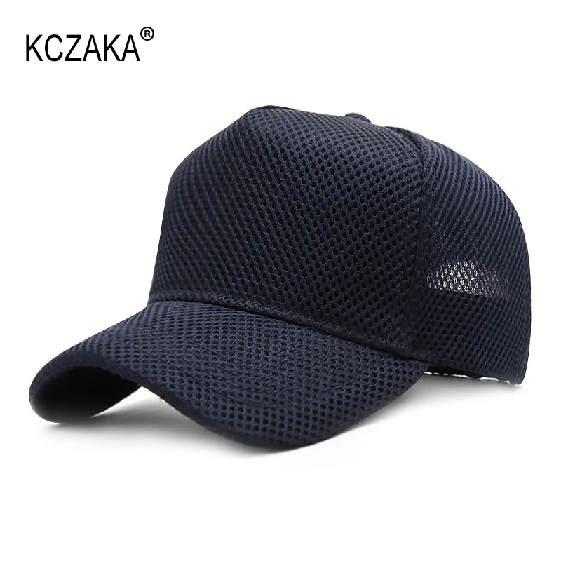 5 Panel Mens High Crown Mesh Baseball Cap Plus Size Summer Sun Shade Mesh Net Trucker Hats Outdoor Snapback Caps Dad Hats