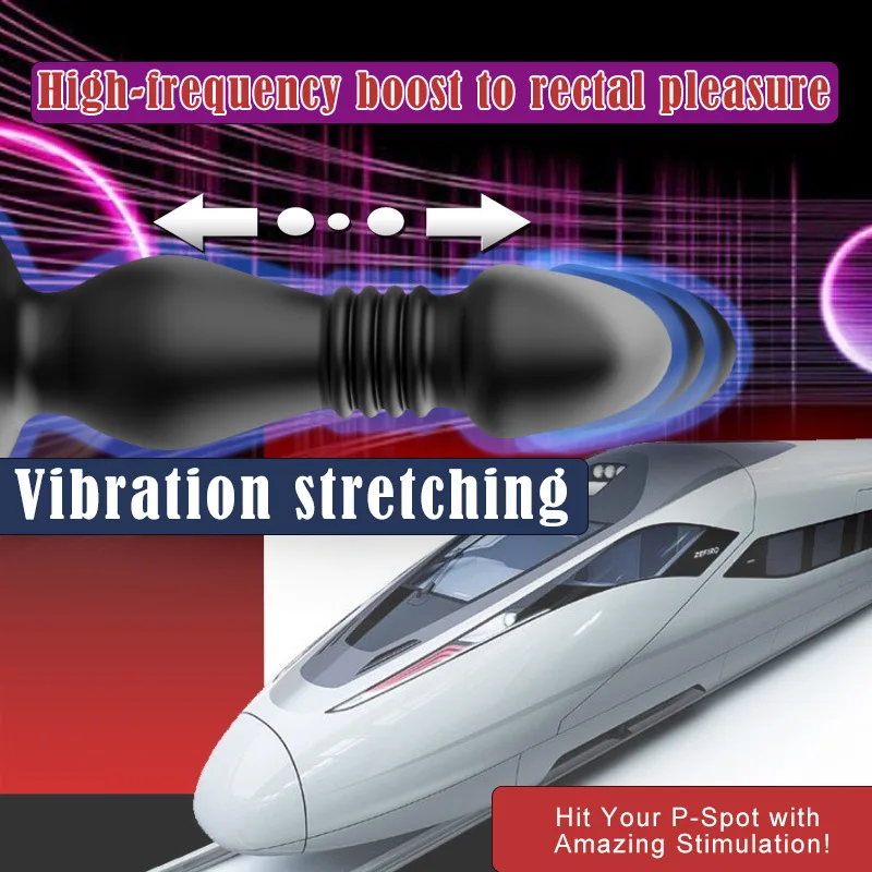 Adult sex products, 10 frequency remote control, telescopic vibration, vestibular suction cup, anal plug massage device, male