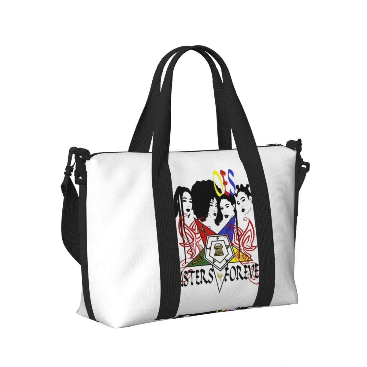 

Oes Order Of The Eastern Star Beach Travel Bag Large Capacity Tote Bags for Gym Sport Women Shopping Duffle Shoulder Bag