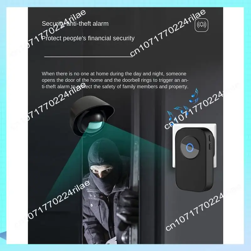 A17Z Wireless Waterproof Doorbell Two-To-One Human Body Infrared Induction Doorbell Store Reminder Welcome Device US-Plug Durabl