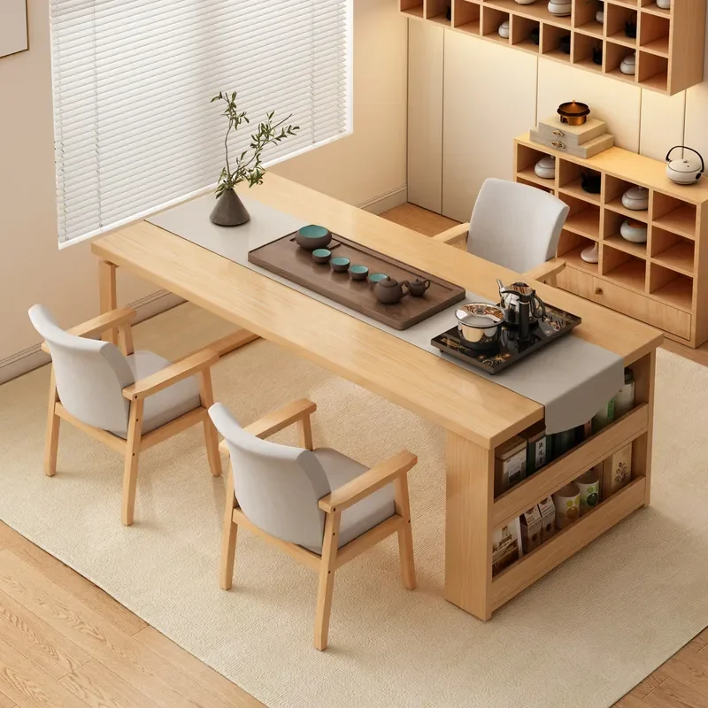 for Light Luxury Tea Table Set Solid Wood Large Board Coffee Table for Living Room Balcony New Chinese Style Home Popular
