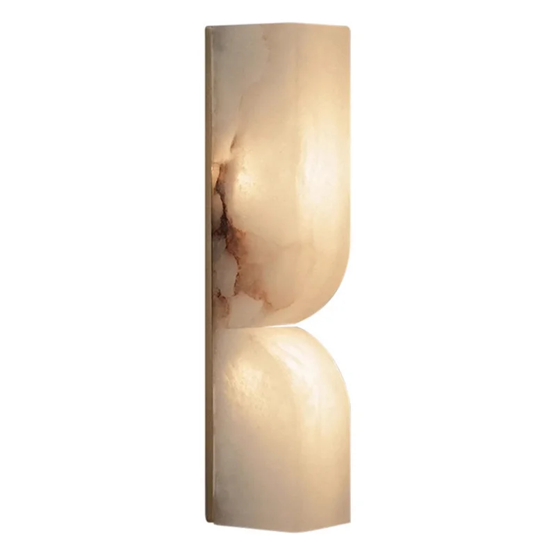 A25F-Art Deco Design Style Wall Lamp LED Light Fixtures For Living Room, Bedroom, Aisle, Restaurant Natural Marble Base