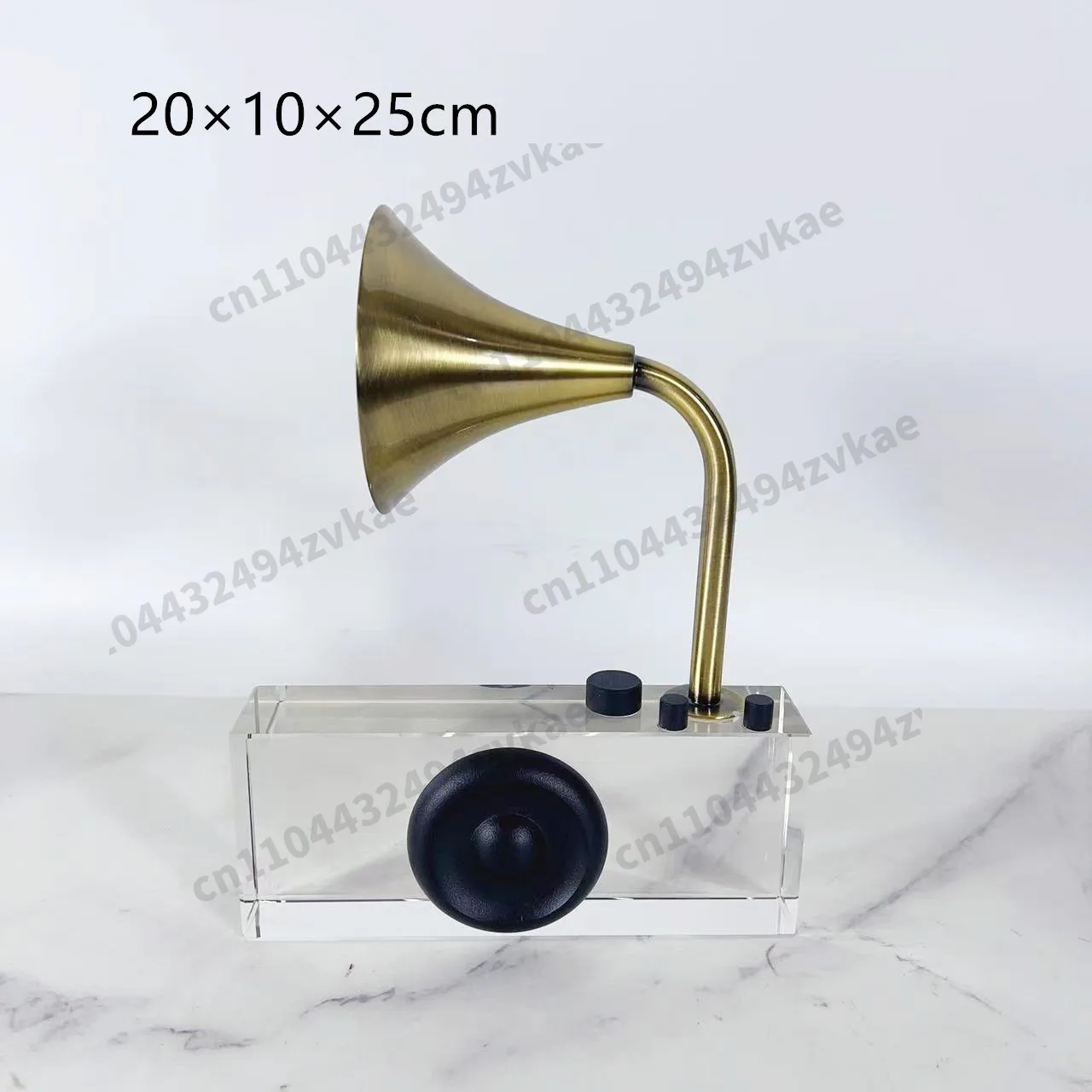 Modern Minimalist Clear Arch Phonograph Crystal Glass Ornament for Living Room, Entryway & Desk Decor