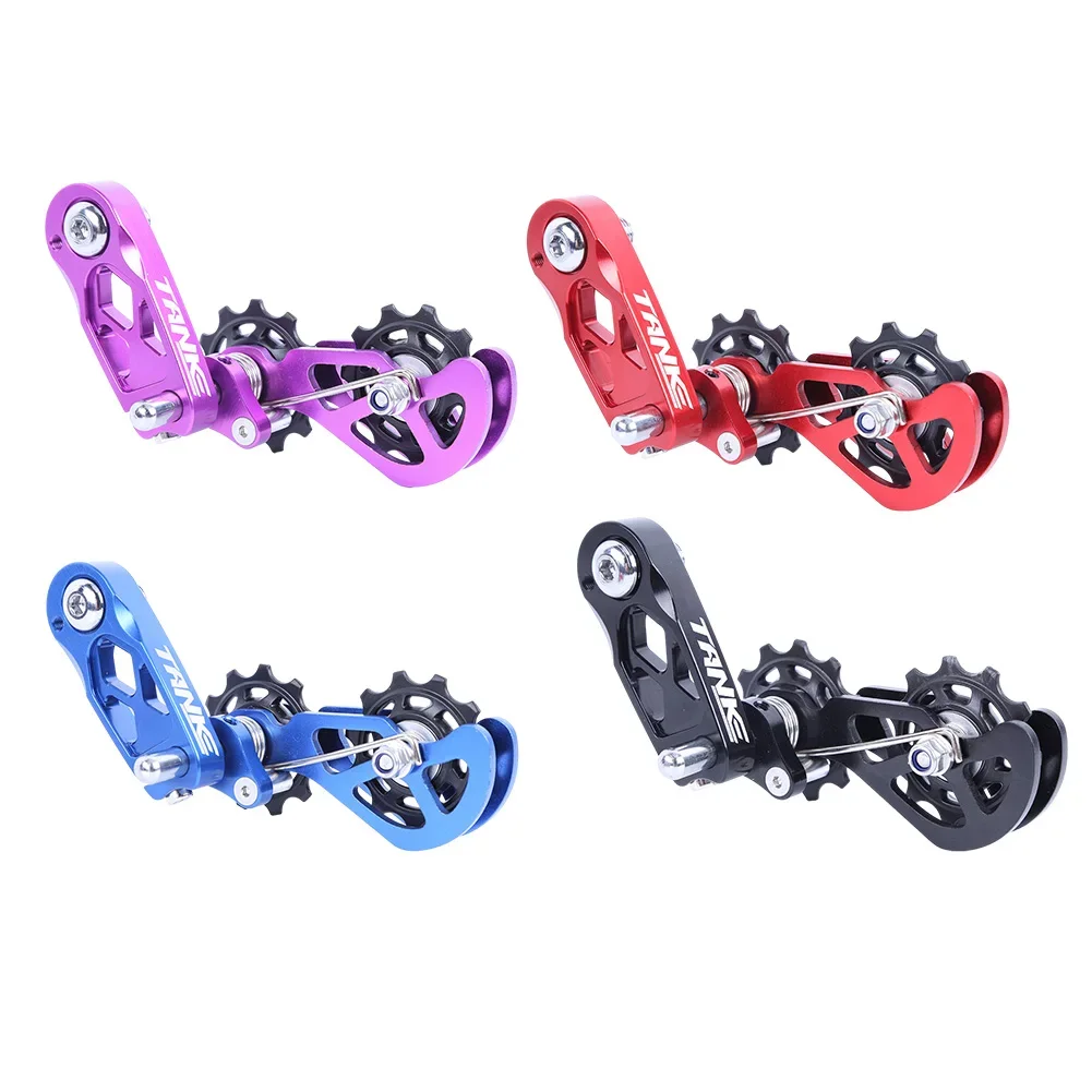 Bike Chain Chain Tensioner Aluminum Alloy Rear Puller Adjustable For Chain Bicycle Chain Guide Single Speed Rear Dial