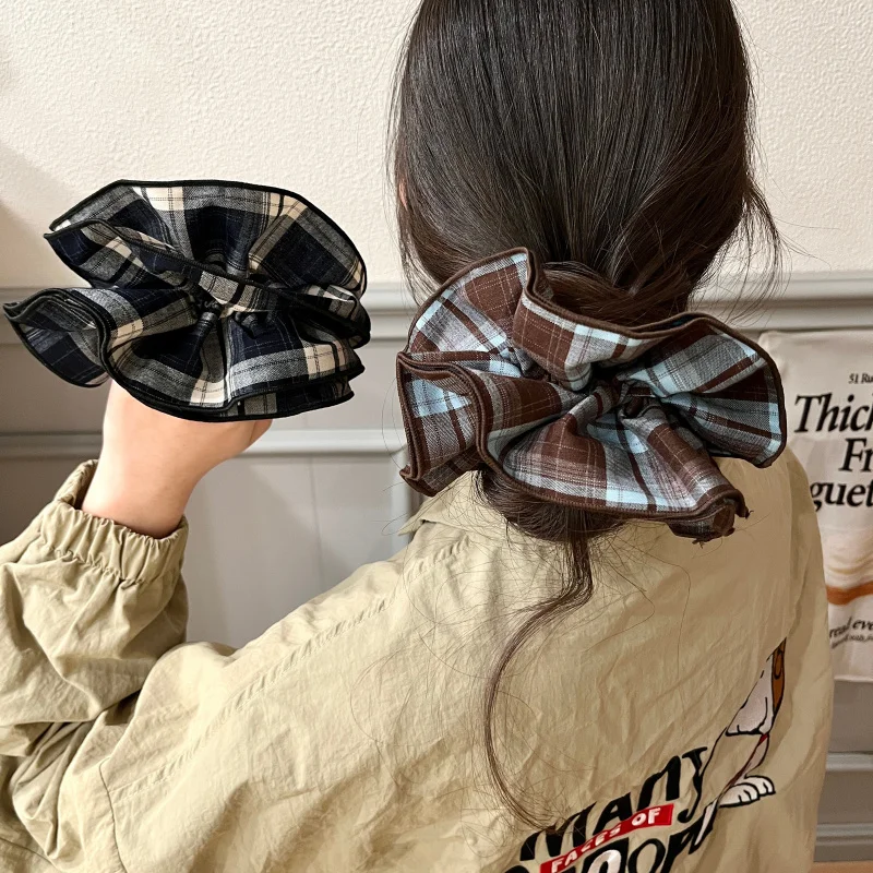 Designer-Style Retro Large Scrunchie - Oversized Multi-Layered Niche Korean Hair Tie for Top Knot Hairstyles
