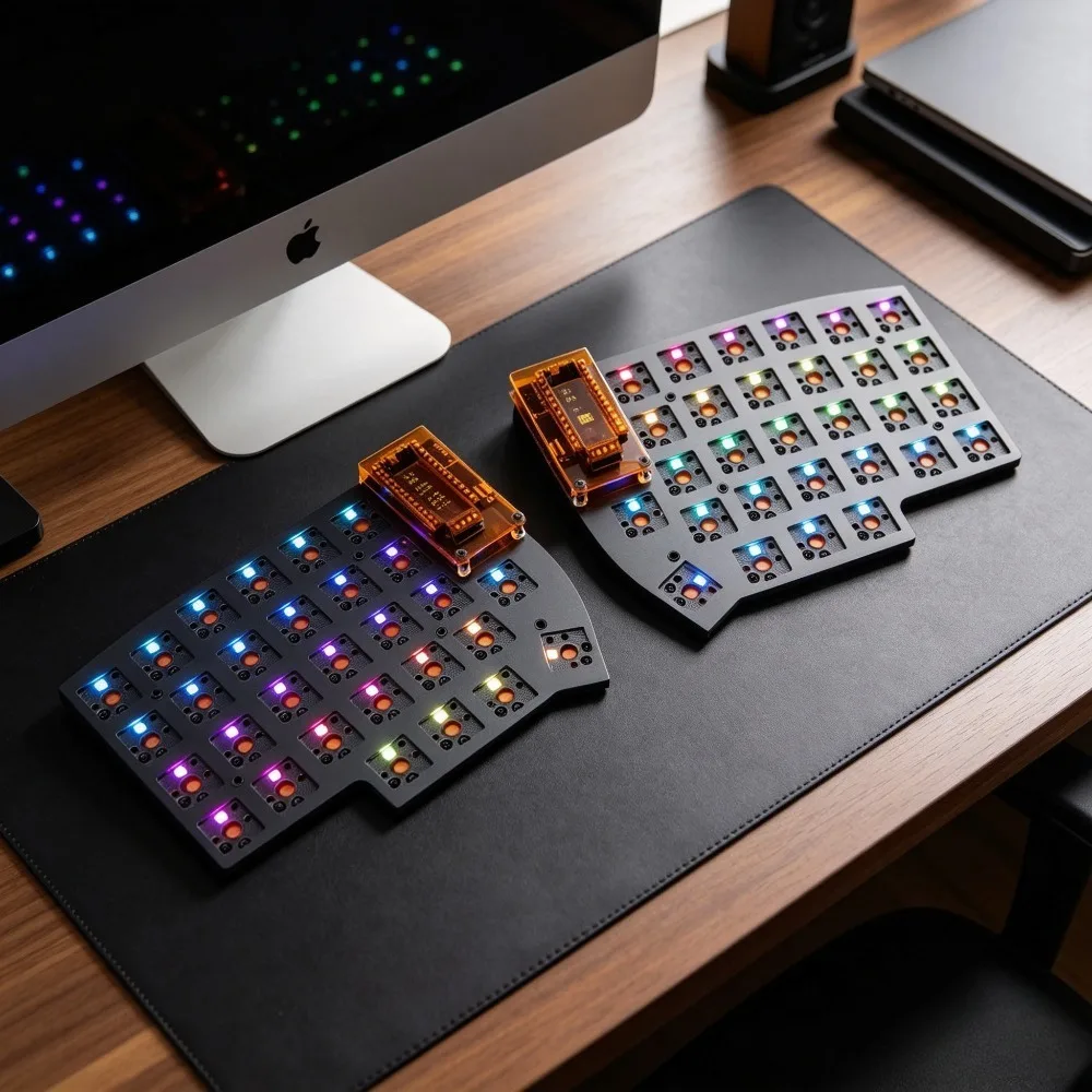 RGB Lily58 Pro Split Keyboard Kit 4x6 Custom Bluetooth Dual-mode Hot Swap Keyboard MX Switch Game Wireless Mechanical Keyboard