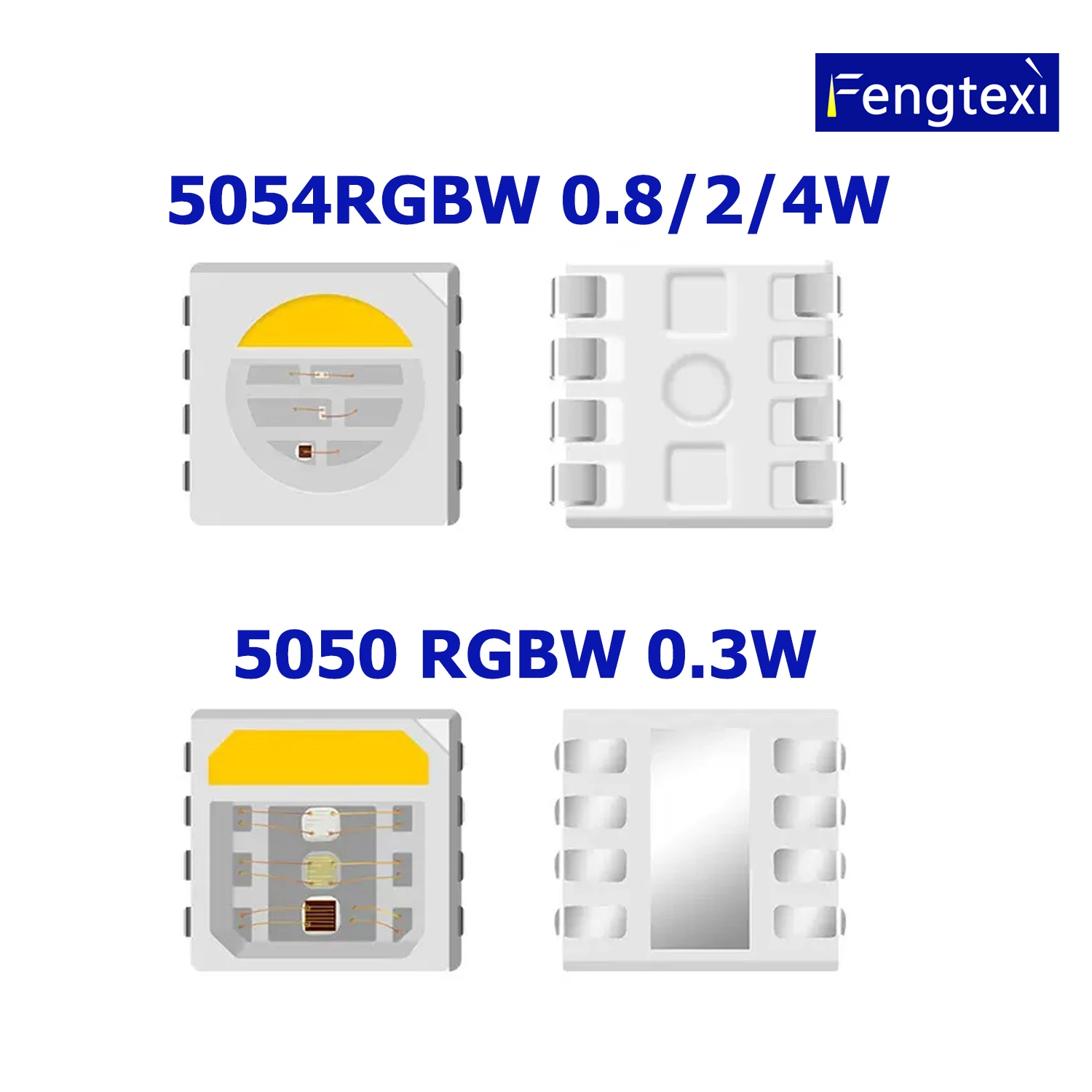 10 Piecs 5054 5050 4in1 RGBW LED Chip 0.8W 2W 4W for Stage Landscape Lighting Decorating Led SMD Beads