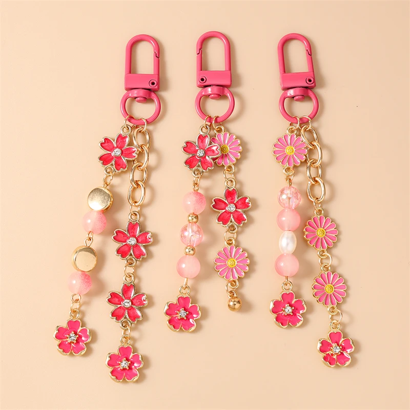 Modischer Bunter Blumen-Schlüsselanhänger für Autoschlüssel, Souvenir-Geschenke für Frauen und Männer, Handtaschen-Anhänger, Schlüsselringe, DIY-Schmuckzubehör – Detail 40
