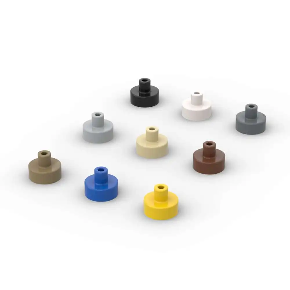 MOC 10PCS Puzzle Particle 20482 Tire Round 1x1 Building Blocks con Bar e Pin Handle Brick IdeaToys regalo per bambini Dropshipping