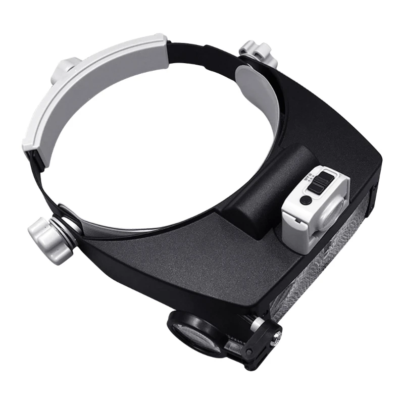 1.5X 3X 9.5X 11X Headband Magnifier, Head Mount  Glass with LED Light for Close Work Jewelers Loupe