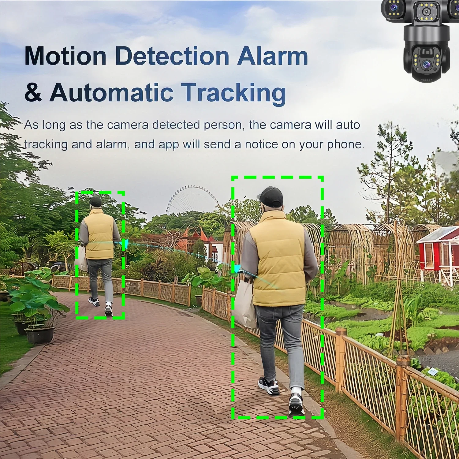 Telecamera WIFI solare 12MP 6K Tre obiettivi HD Monitor a tre schermi Visione notturna a colori Protezione di sicurezza Video sorveglianza PTZ CCTV