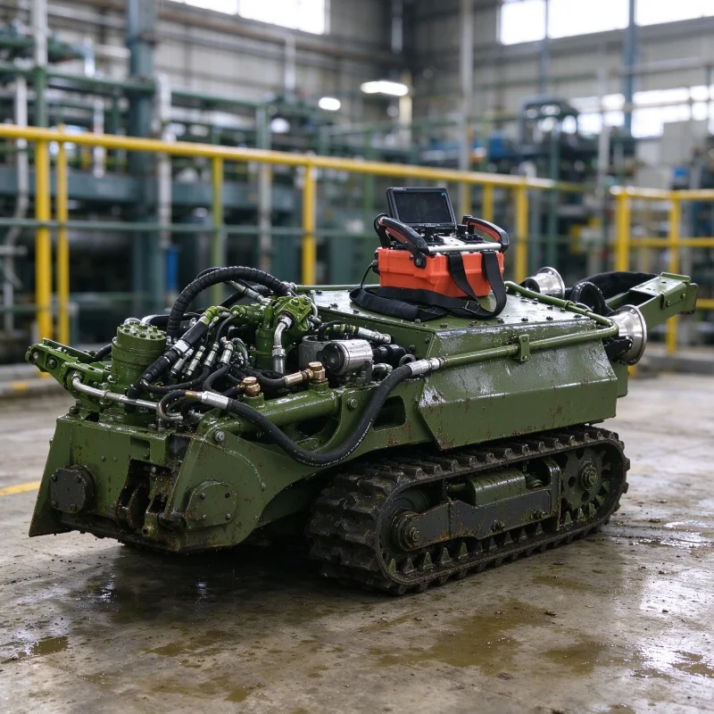 Remote Control Crawler Dredging Robot, Underwater Sediment Cleaning Machine, Stable Track Chassis for Canal, Sewer