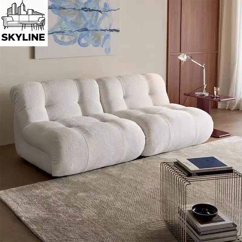 Modern single modular modular sofa, minimalist living room, chenille lazy sofa hotel
