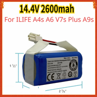 14.4V 2600mah Rechargeable Lithium Battery For ILIFE A4s A6 V7s Plus A9s W400 Robot Vacuum Cleaner INR18650 M26-4S1P Batteries