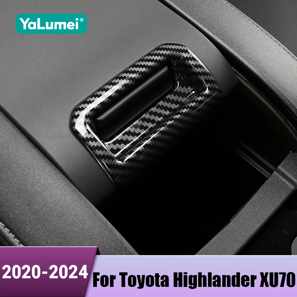 ABS Carbon Auto Armlehne Box Griff Rahmen Trim Abdeckung Aufkleber Für Toyota Highlander XU70 Kluger 2020 2021 2022 2023 2024 Hybrid