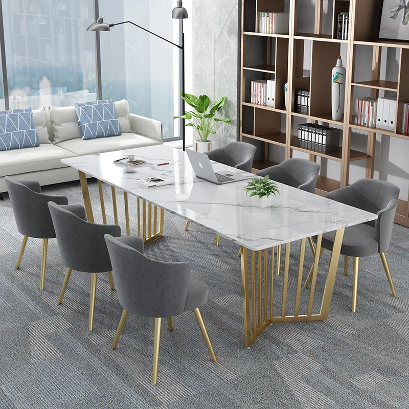 Nordic marble conference table long table studio staff negotiation training table company six people small desk