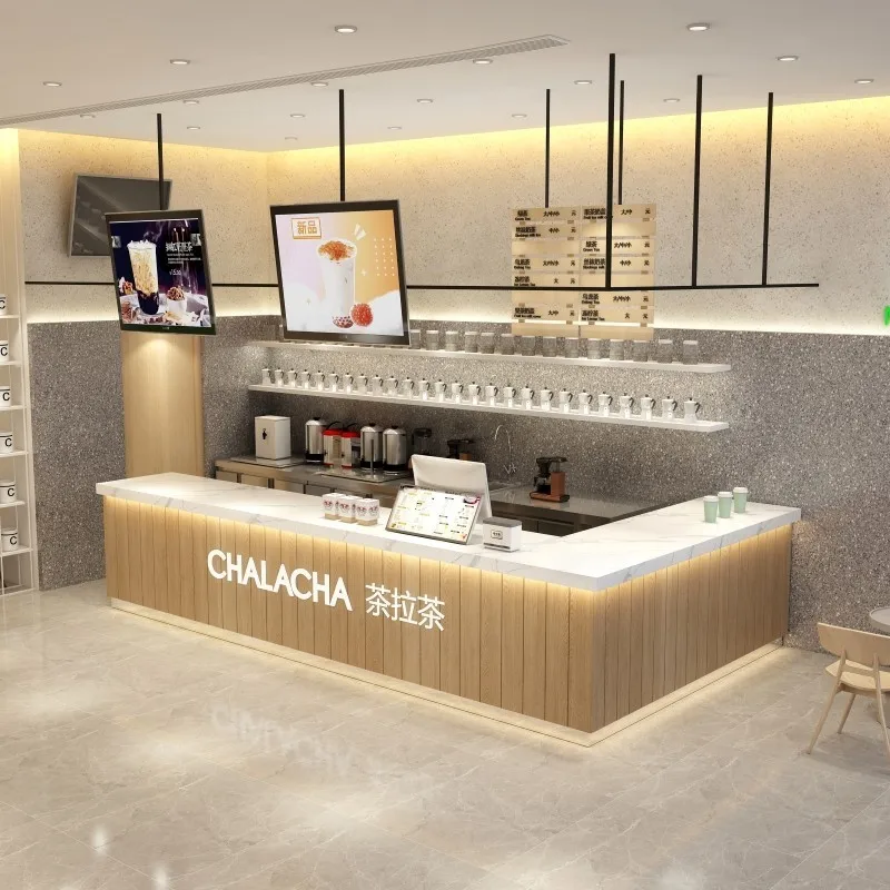 modern light luxury beauty salon clothing store  Simple milk tea shop coffee shop bar bar counter checkout page