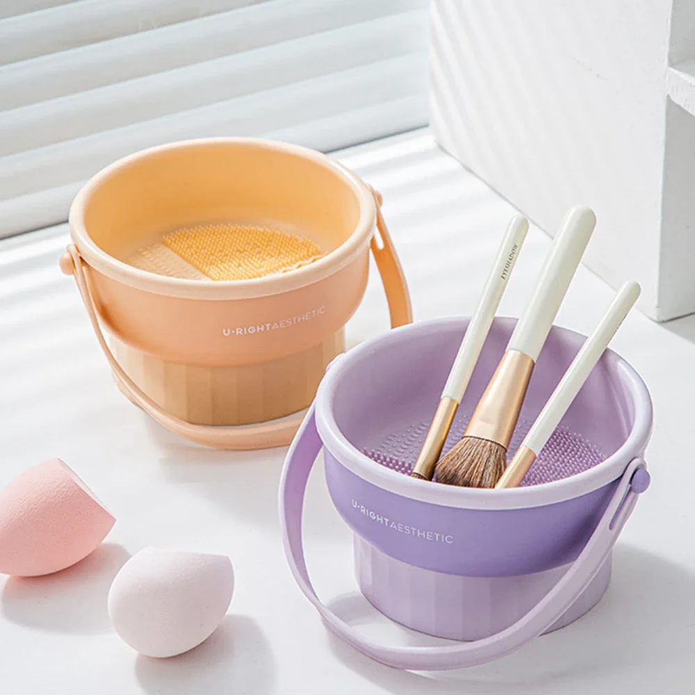 Ensemble de rangement en silicone pour pinceaux de maquillage, bol à poudre, bouffée sèche, étagère de séchage, outils de beauté, livres René