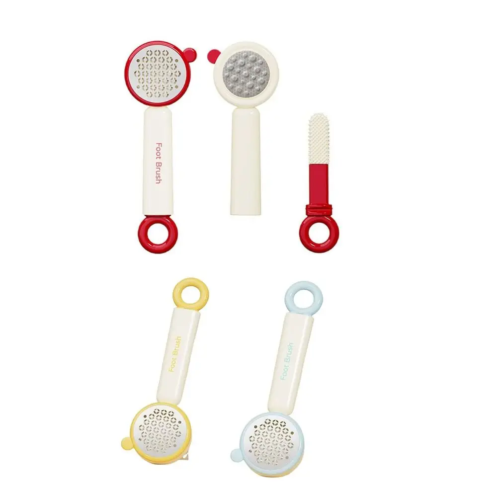 3 in 1 Foot Brush Scrubber With Handle Ergonomic Pedicure Scraper Foot File Handheld Exfoliating Foot Grater Pedicure Rasps
