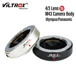VILTROX JY-43F Auto Focus 4/3 Lens to Micro M4/3 Camera Adapter Mount for Olympus PL8 E-M5 E-PM1 E-M10 III Panasonic GH6 GH5 GF8