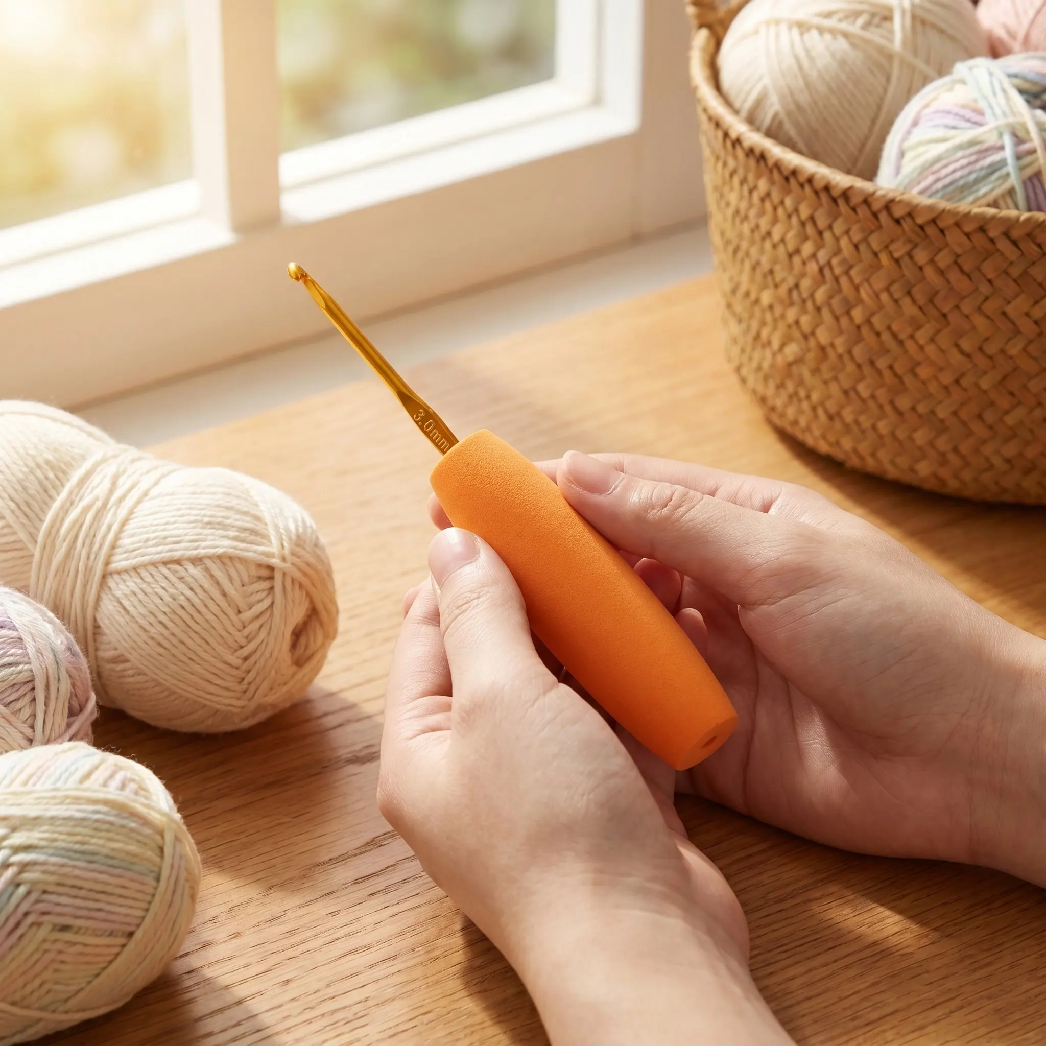 15Pcs Eva Crochet Hook Grip Set Ergonomic Soft Handle Sleeves Non-Slip Crochet Needle Holder Comfort Knitting Needle Holder