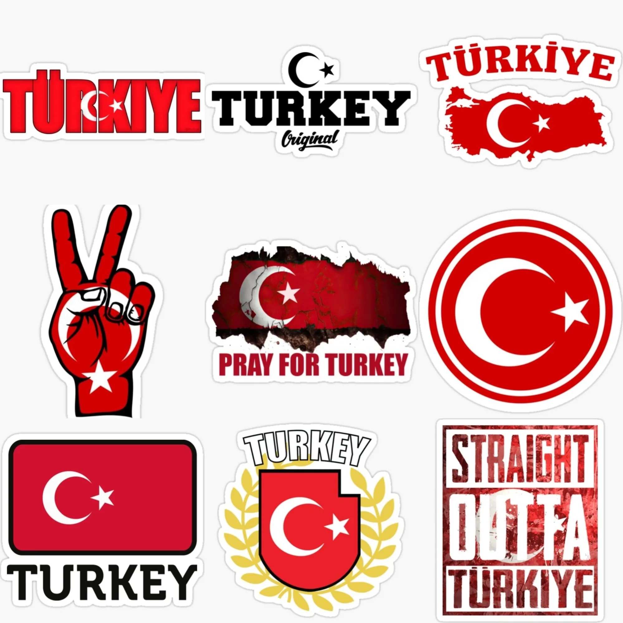 Turkey TR Flag Map Creative PVC Sticker for Decoration Car Van Truck Motorcycle Bicycle Fridge Window Wall Decal Accessories