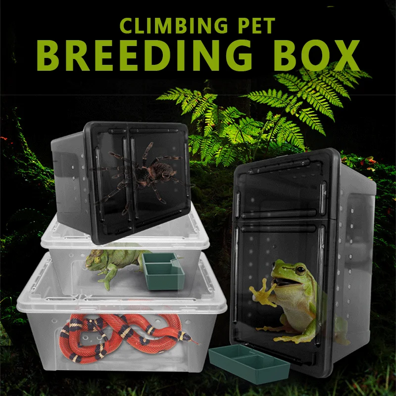 

Reptile Terrarium Lizard Kennel Insect Hatching Container Transparent Chameleon Gecko Habitat Cage Amphibians Breeding Box