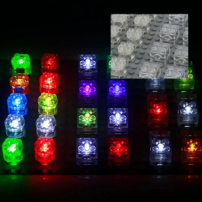 LED Colorful Accessories Classic Flashing Creative Building Blocks MOC Brick City Street LightEmitting Accessories Parts Toys