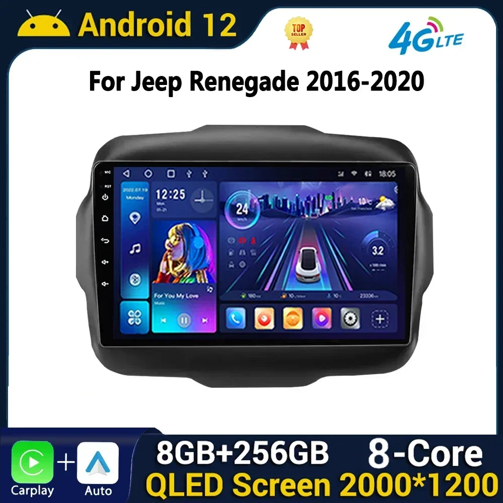 

Android Car Radio Carplay for Jeep Renegade 2016-2020 Navigation GPS Head Unit Carplay Car Stereo Radio Multimedia Video Player