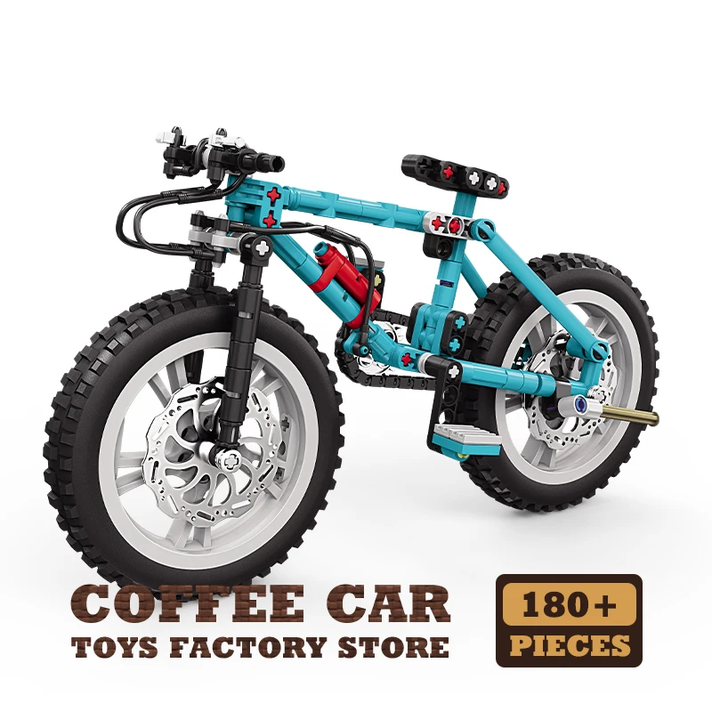Mechanische Beweging Fiets Bouwstenen Set Mountainbike MOC Bricks Model STEM Speelgoed voor Kinderen & Volwassenen DIY Decor Verjaardagscadeau