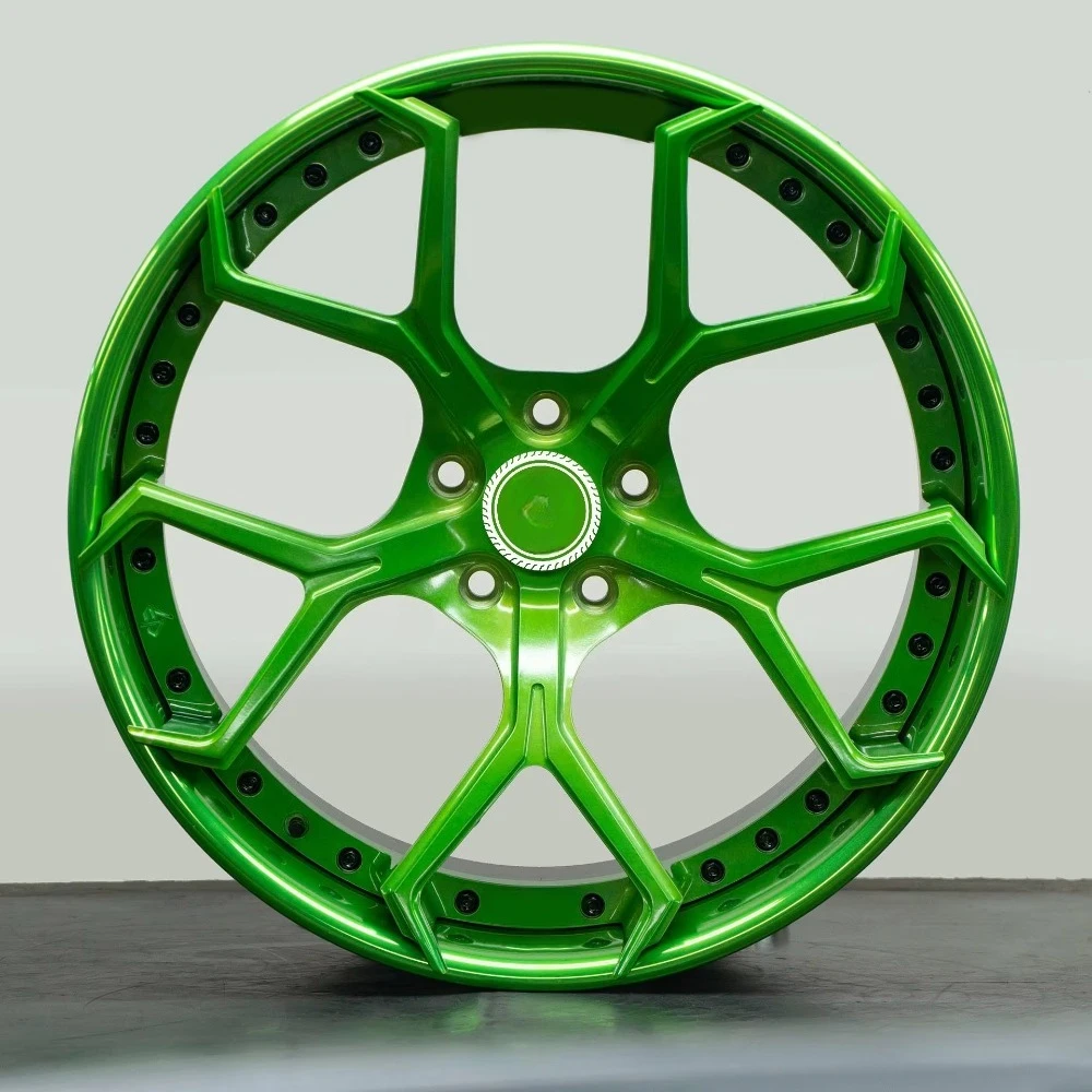 Custom 28x16 Forged  Green Wheel Rims 6x5.5 Black and Green Wheel Dodge Truck Defender 26 28 30  Inch Rims