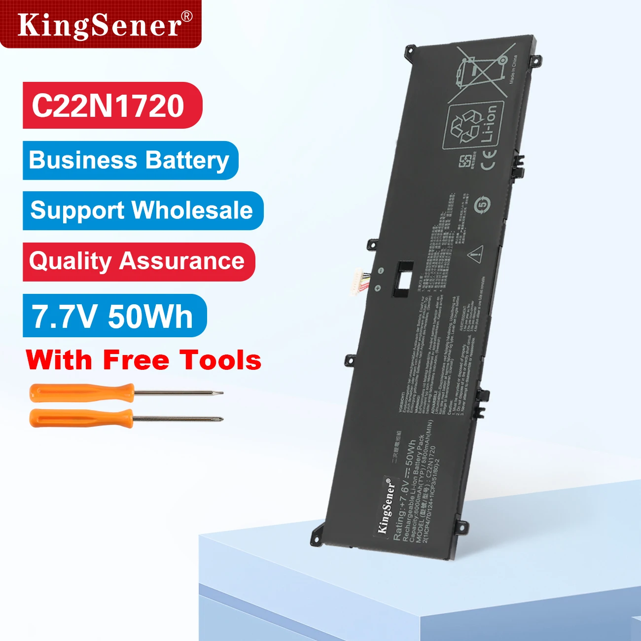 

KingSener C22N1720 Laptop Battery For ASUS ZenBook S UX391 UX391FA UX391UA UX391FA-AH001T Series Notebook 7.7V 50WH Free Tools