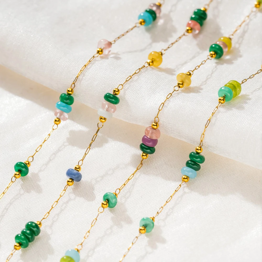 1 Meter Edelstahl-Perlenketten, Stein-Halsketten, Gliederketten, handgefertigte Armbänder, DIY-Schmuckherstellungszubehör, Zubehörmaterial – Detail 2