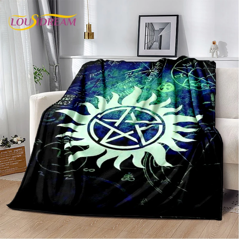 3D SPN Supernatural Sign Dean Sam Blanket,Soft Throw Blanket for Home Bedroom Bed Sofa Picnic Travel Office Cover Child Gift