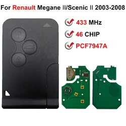Remote Car Key 433 MHz PCF7947A 46 Chip For Renault Megane II Scenic II Grand Scenic II 2003 2004 2005 2006 2007 2008