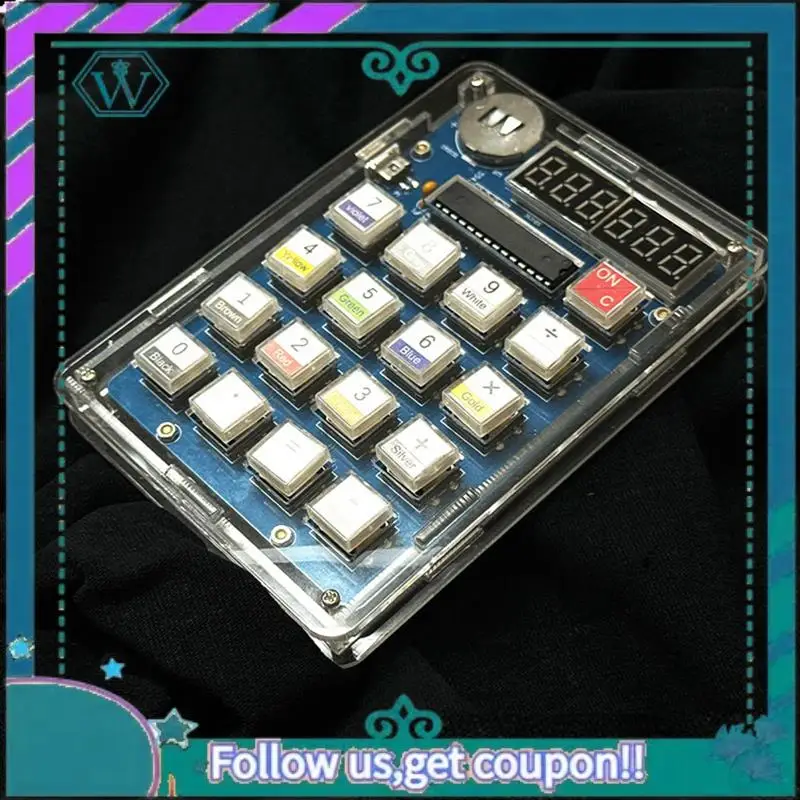 مجموعة أدوات ممارسة اللحام المطورة، مجموعة أدوات حاسبة مكونة من 6 أرقام يمكنك صنعها بنفسك، مجموعة أدوات حاسبة مكتبية تعمل بالبطارية #4