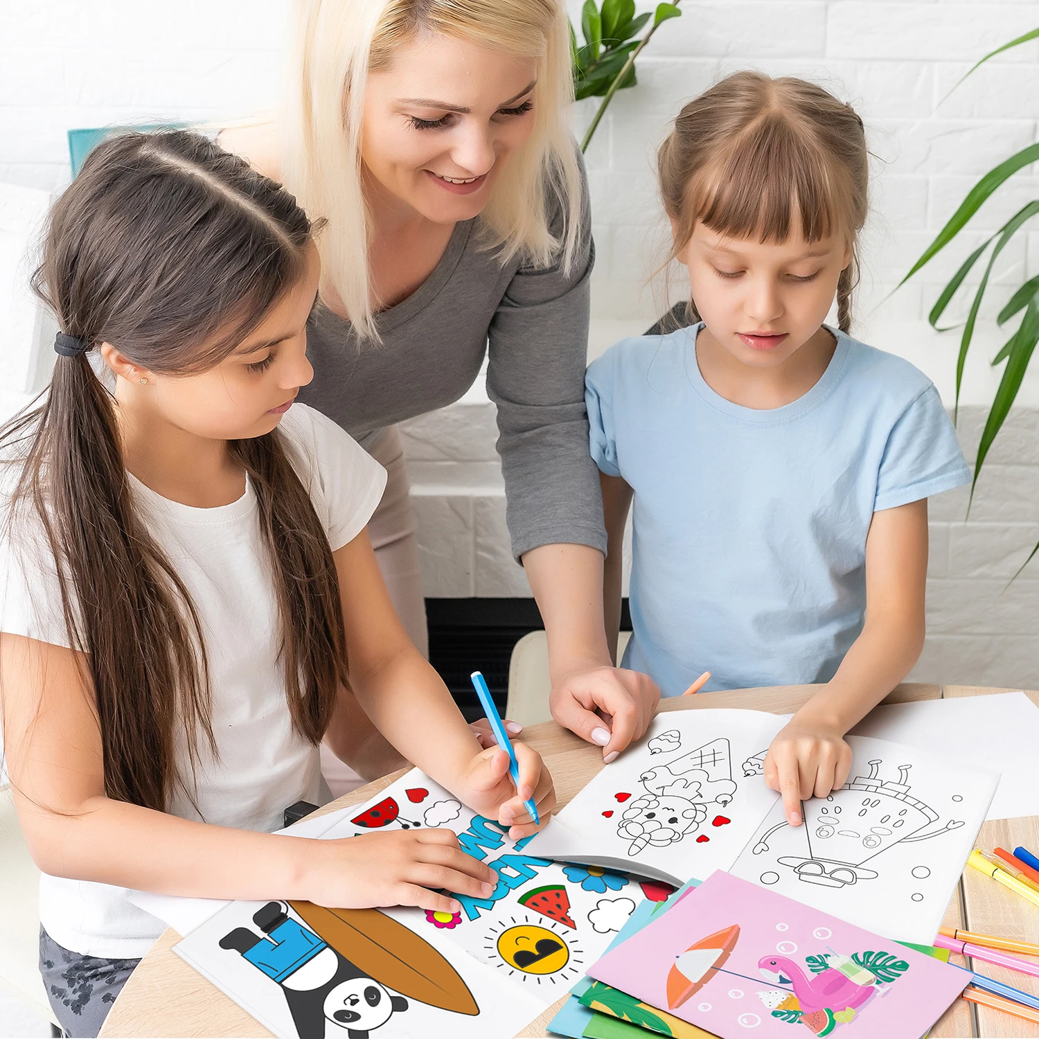 24 قطعة كتب تلوين الصيف DIY بها بنفسك كتاب فني صفحات الشاطئ الصيفية لتلوين تصاميم متنوعة النشاط الفني التعليم المبكر هدية عيد ميلاد #5