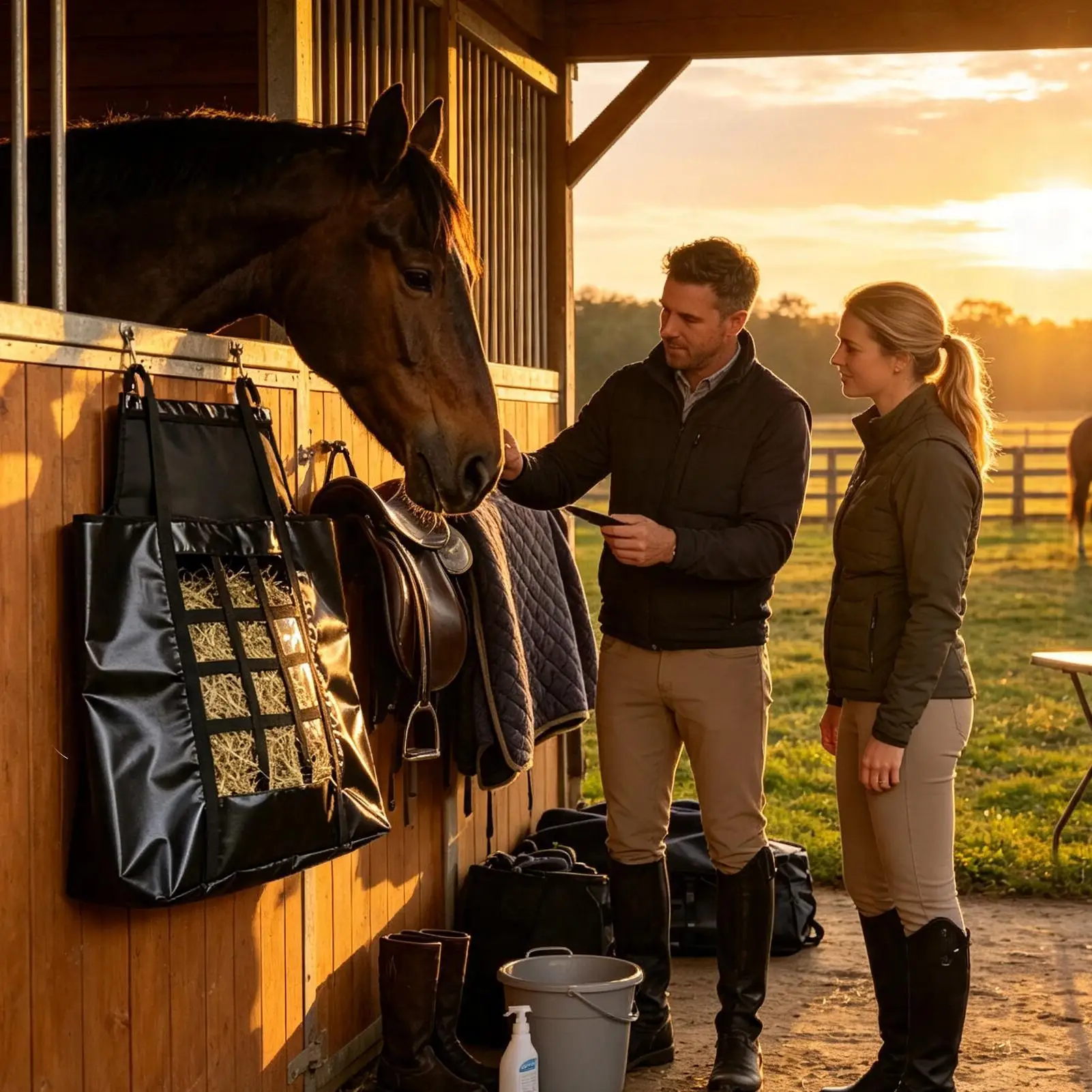Horse Hay Net Tear-Resistant Bite-Proof Strong Load-Bearing Slow Feed Horses Hay Bag For Cows Sheep Stalls Fences Trailers