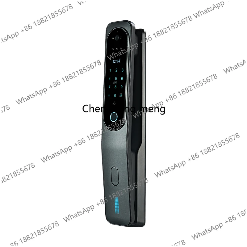 

Электрический умный дверной замок с 3D-распознаванием лиц, биометрическим сканером отпечатков пальцев, паролем, полностью автоматический, с Wi-Fi и камерой