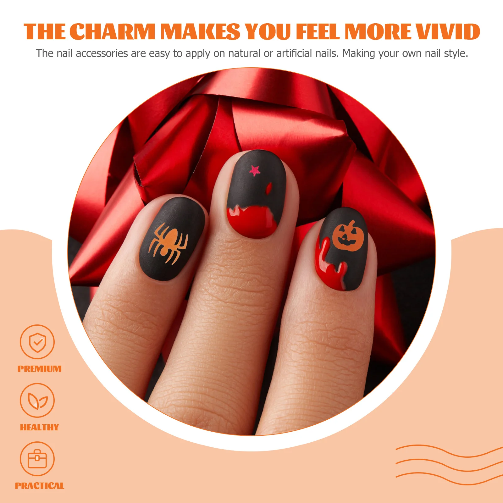 

3 Boxes Halloween Nail Art Sequins DIY Nail Decoration Glitter Flakes Safe for Natural and Fake Nails Manicure