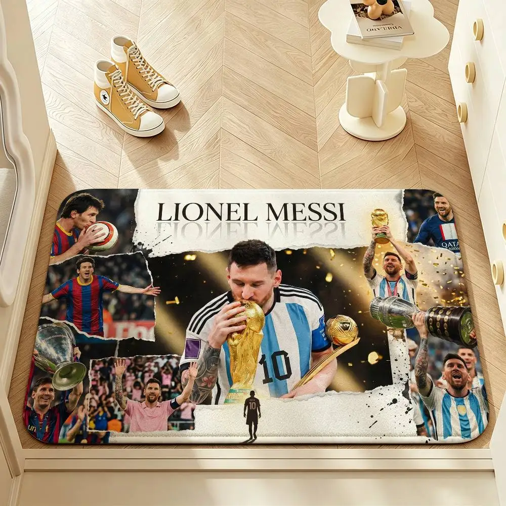 The G-Goat L-Lionel M-Messi 10 Soft Comfortable Short Plush Rug Carpet mat Anti‑Slip Floor Mat Machine Washable Home Decor