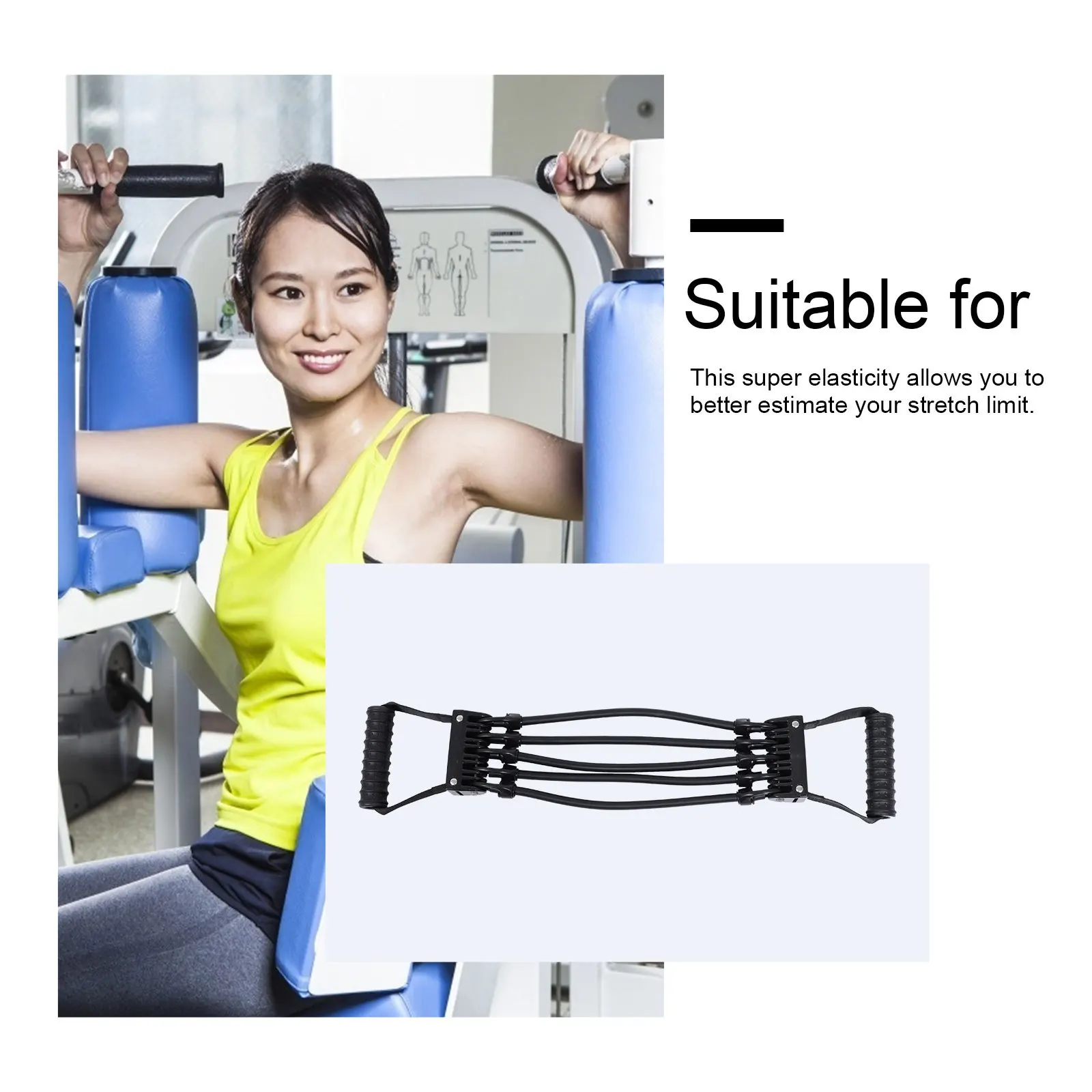 

1Pcs Adjustable Chest Expander Black Elastic Band for Muscle Training Equipment Fitness Press Belt Portable Workout Tool