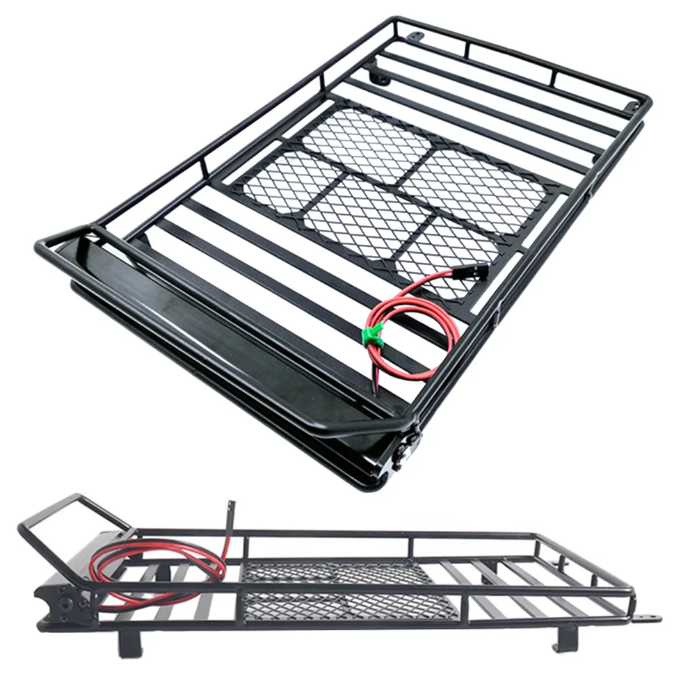 

Black 1:10 Rc Crawler Rack Cargo Carrier Storage Durable Metal Holder For Simulation Decoration Accessories Roof Rack